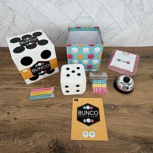 Bunco Party in a Box Dice Game University Games Complete Set w/ Bell & Score